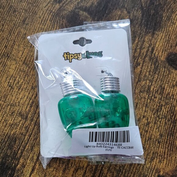 Tipsy Elves Light Up Bulb Earrings - New in Package! - Picture 1 of 4